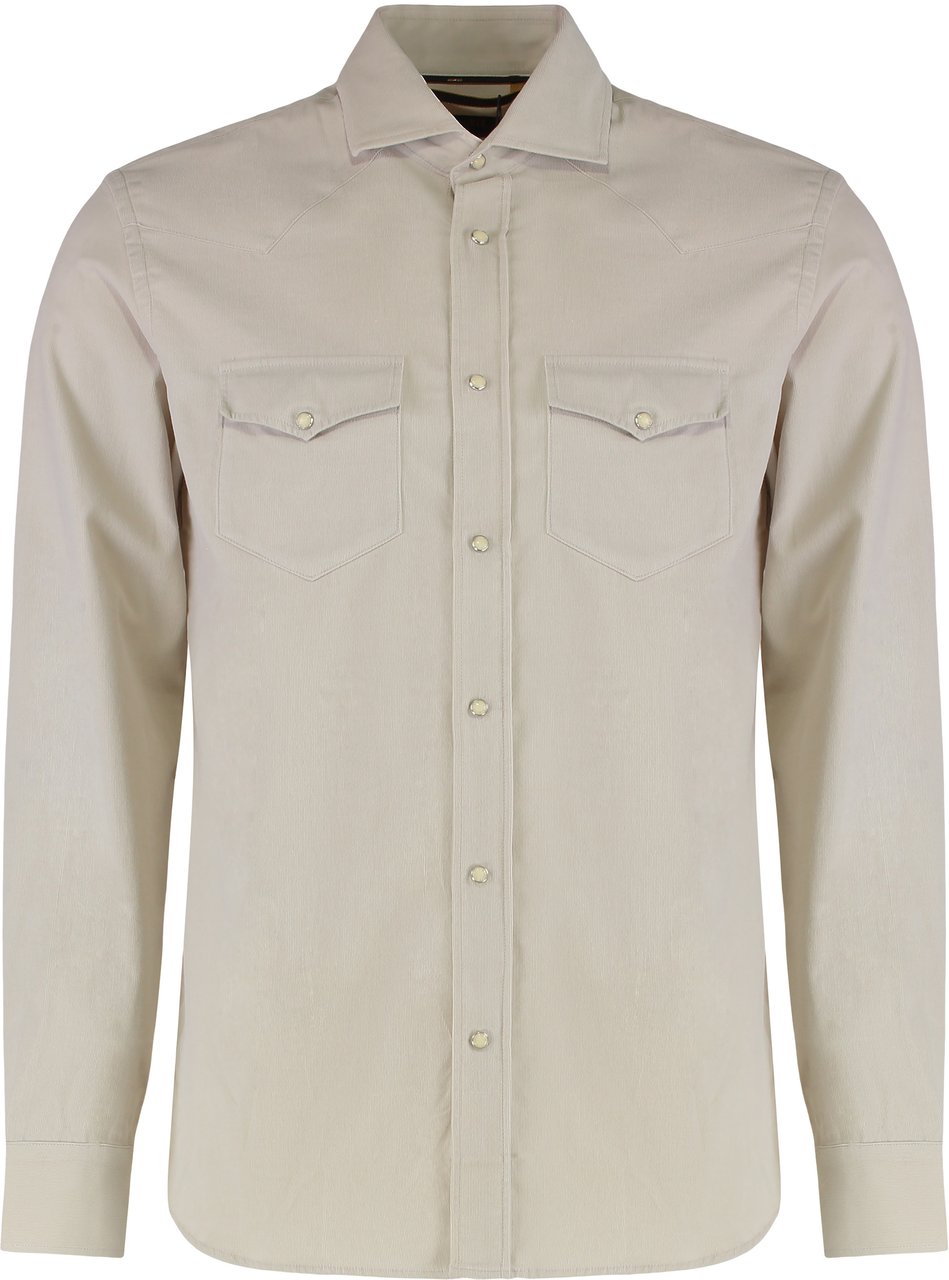 Moorer Corduroy shirt Neutraal