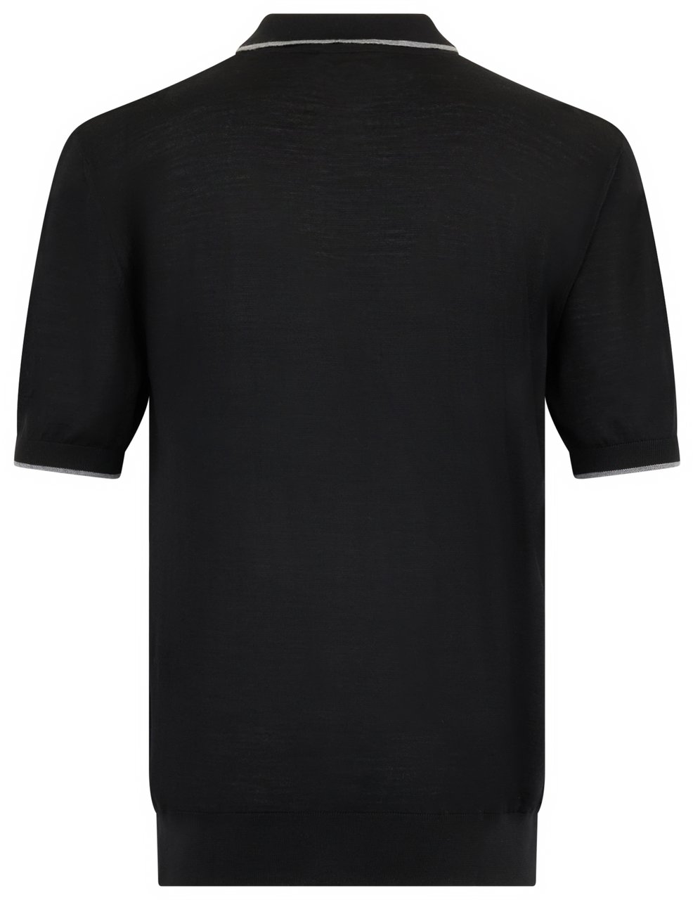 Moorer Black polo with short sleeves and a casual, versatile design. Zwart