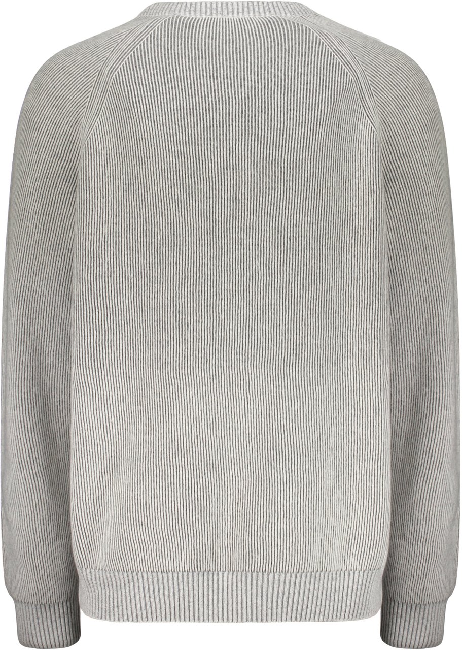 Moorer Gray crewneck sweater Wit