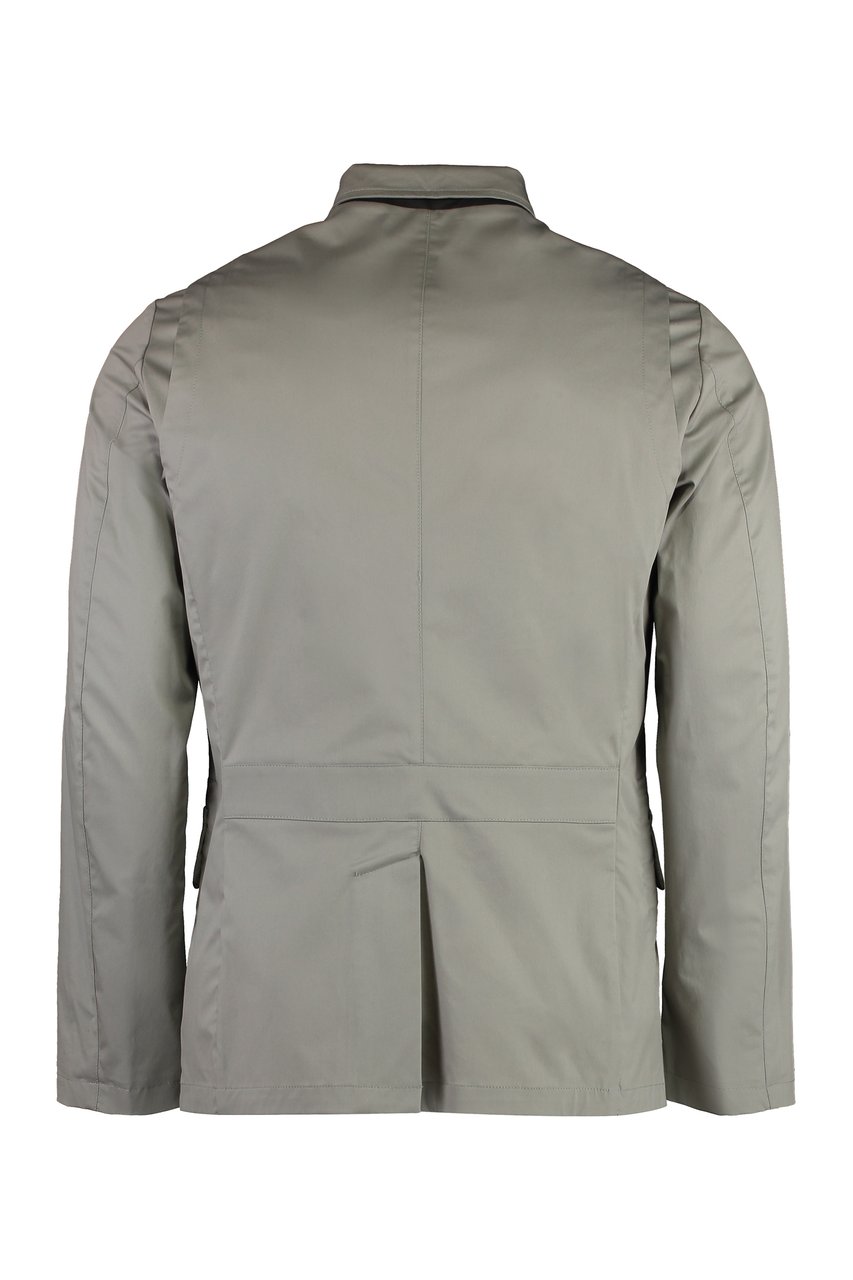 Moorer Single-breasted cotton blazer Grijs