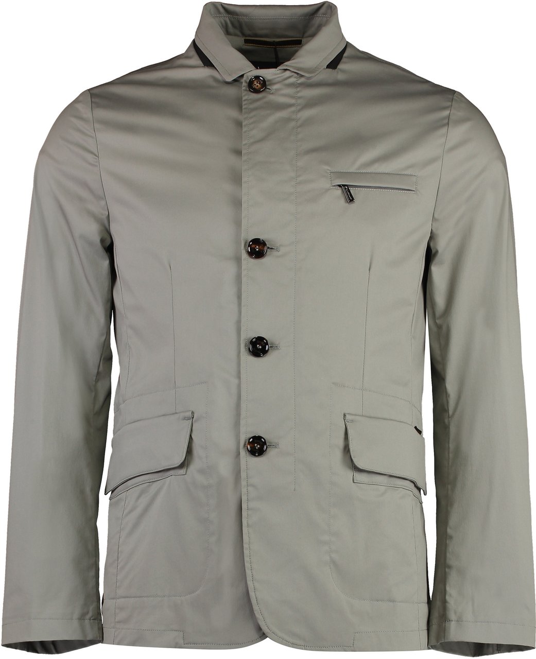Moorer Single-breasted cotton blazer Grijs