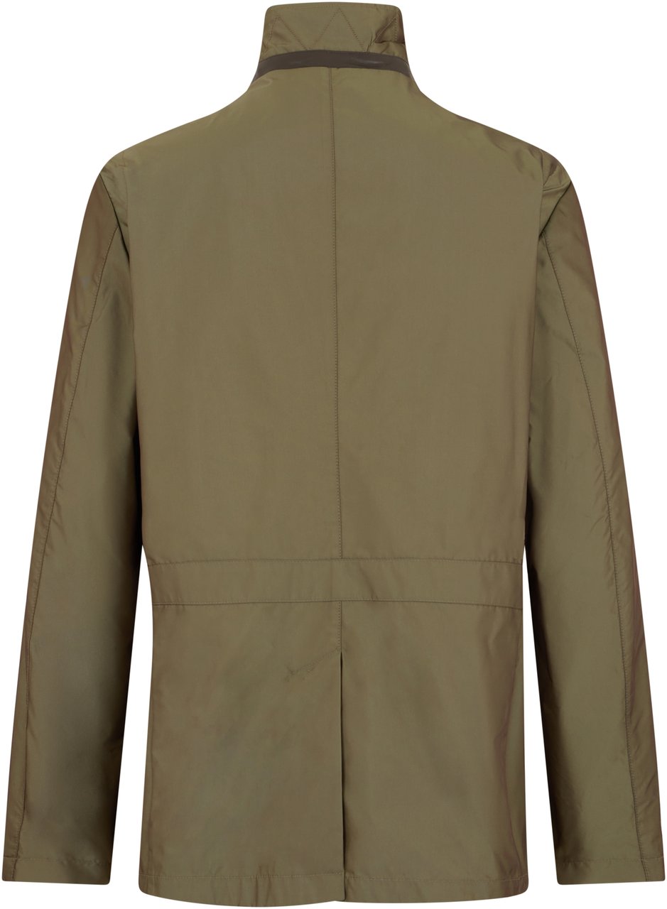 Moorer Classic Green khaki Jacket with Buttons Groen