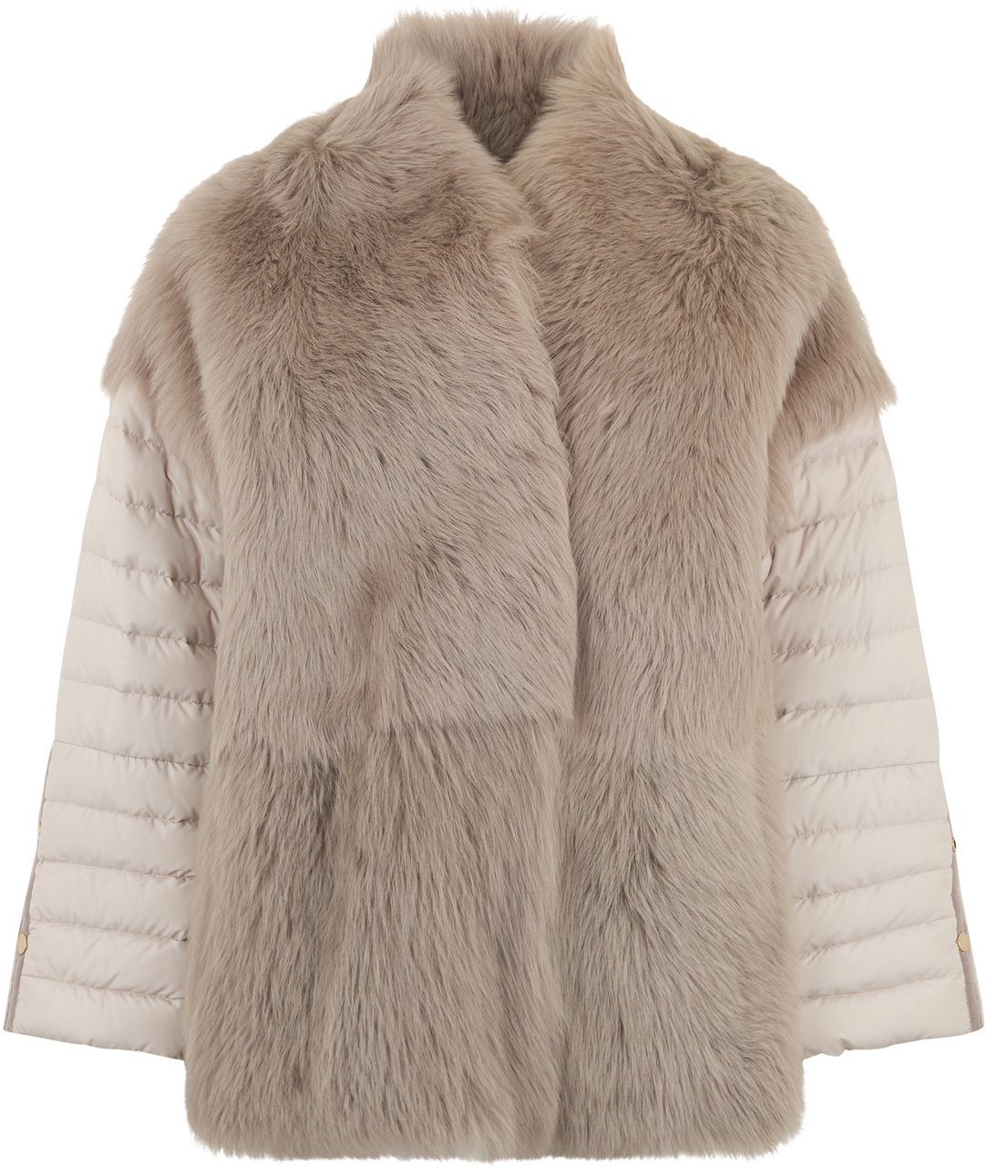 Moorer Synthetic fur in sand tones, ideal for winter outfits. Neutraal