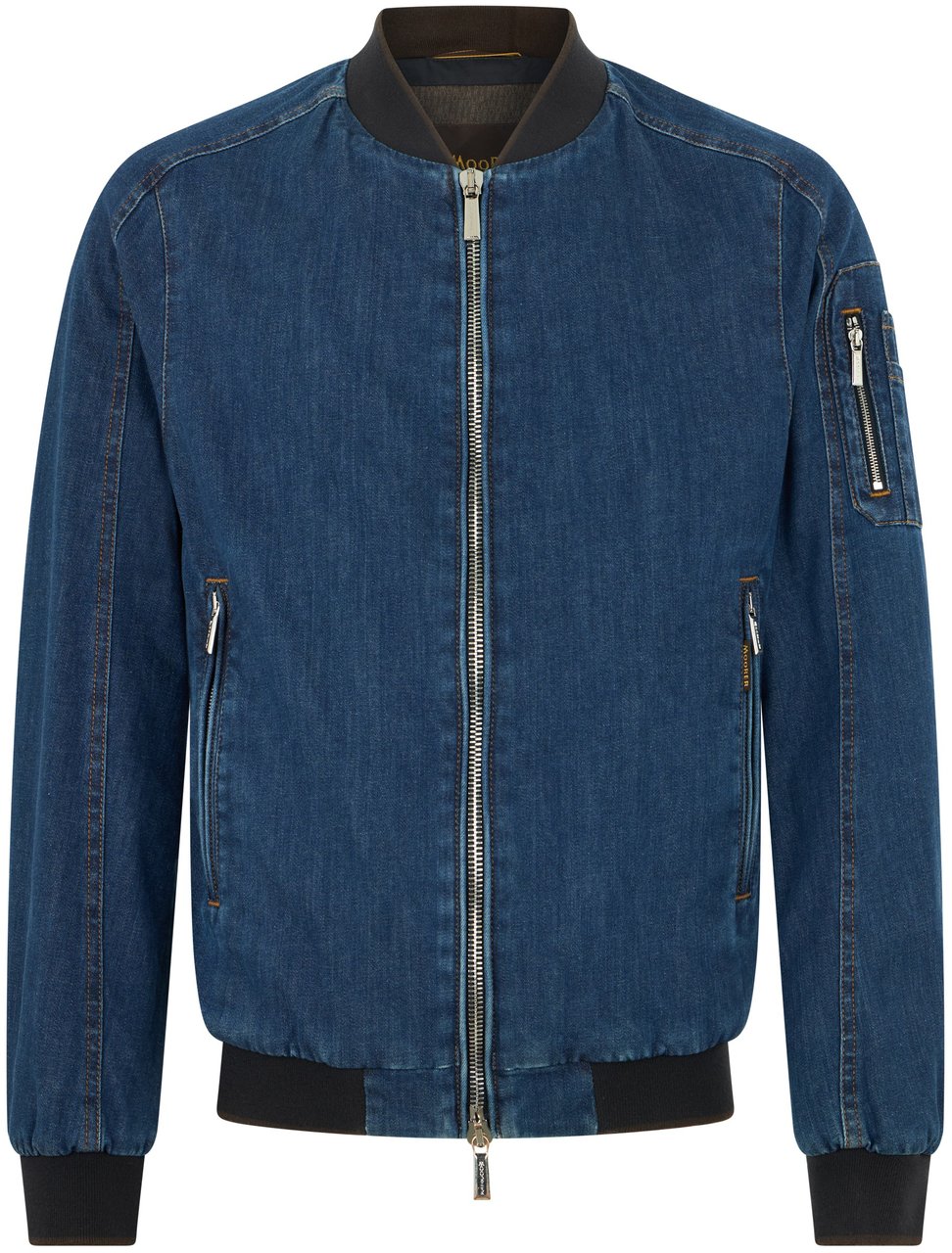 Moorer Modern blue denim jacket for any occasion Blauw