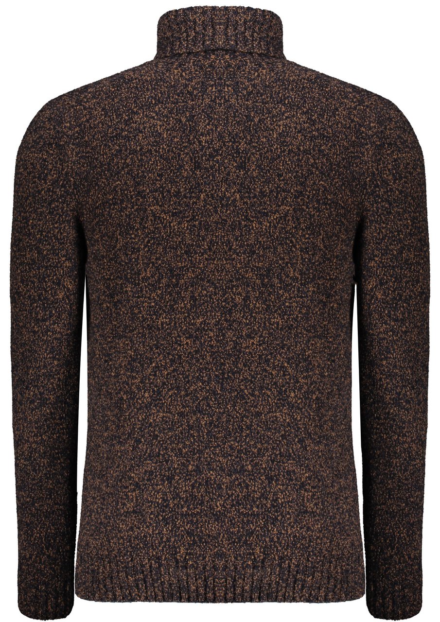 Moorer Brown turtleneck sweater Neutraal