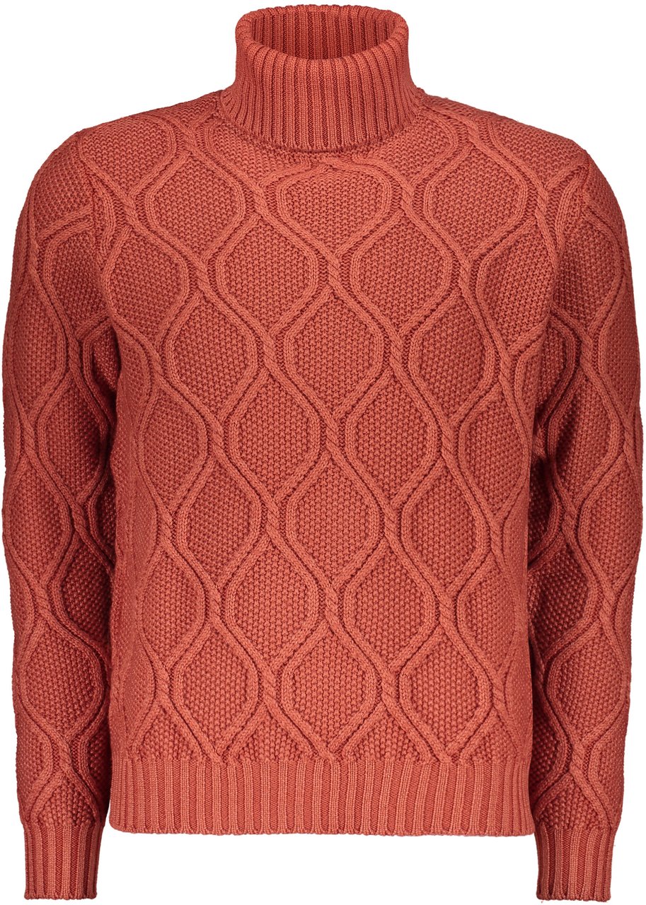 Moorer Orange turtleneck sweater Oranje