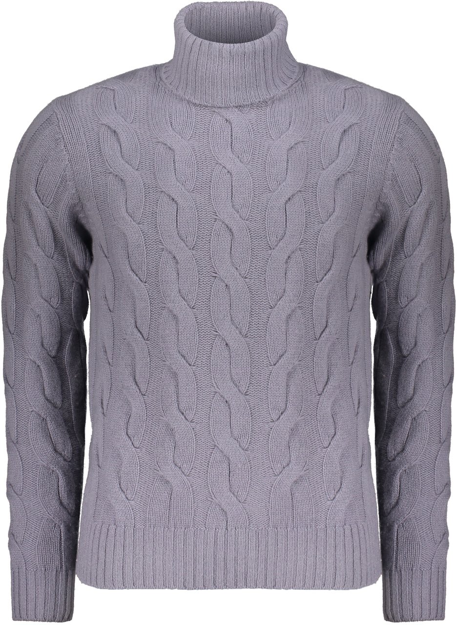Moorer Lavender turtleneck sweater with long sleeves Grijs