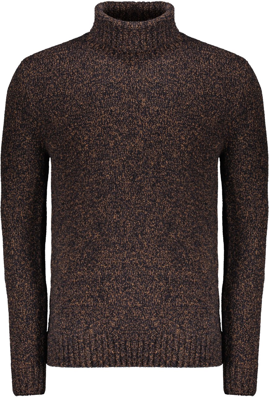 Moorer Brown turtleneck sweater Neutraal