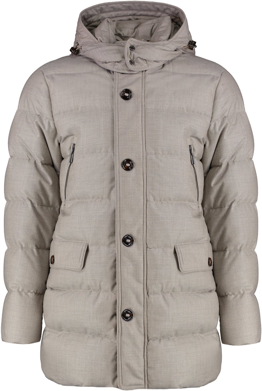 Moorer Gorner long down jacket Neutraal