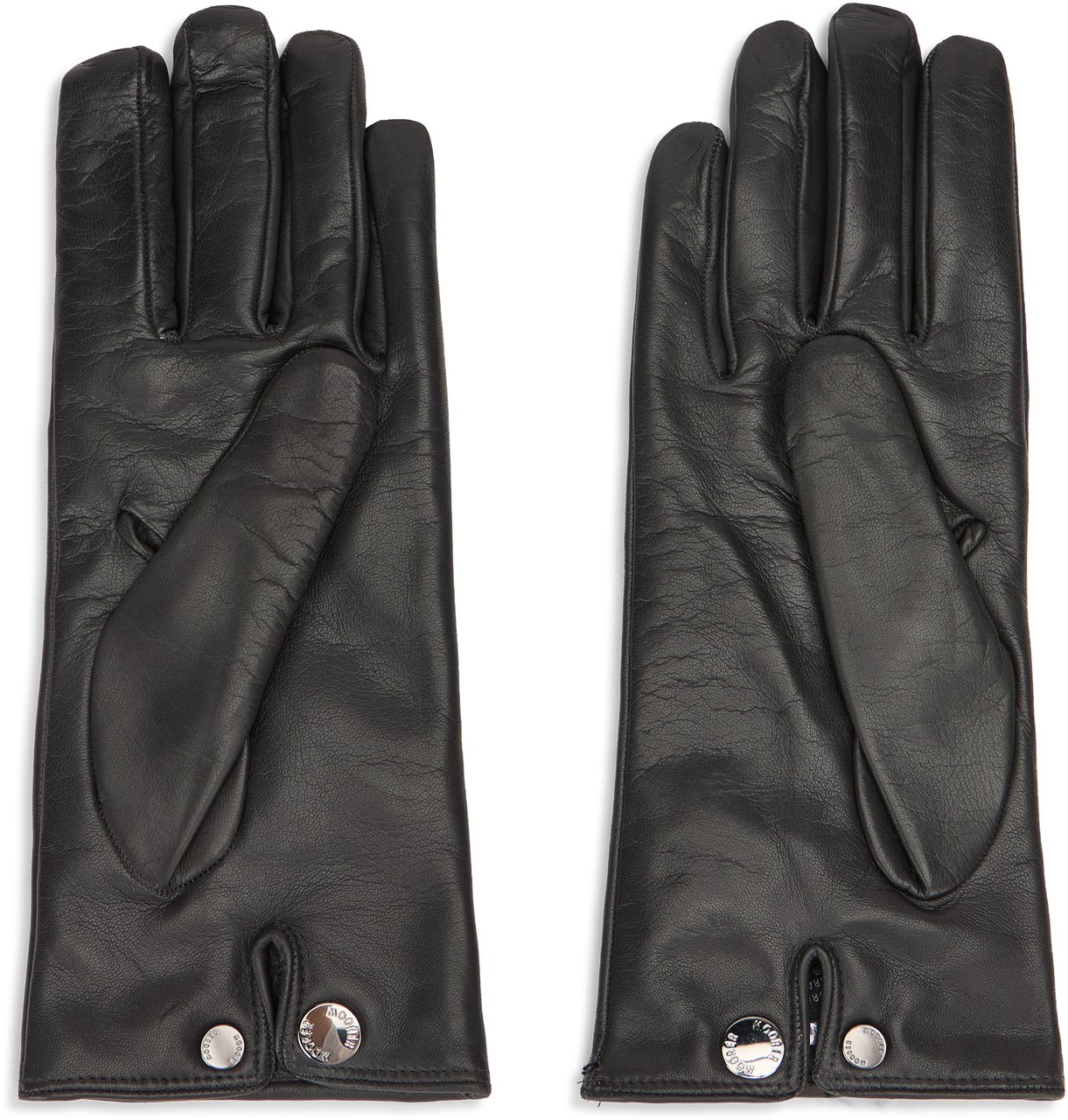 Moorer Black leather gloves Grijs