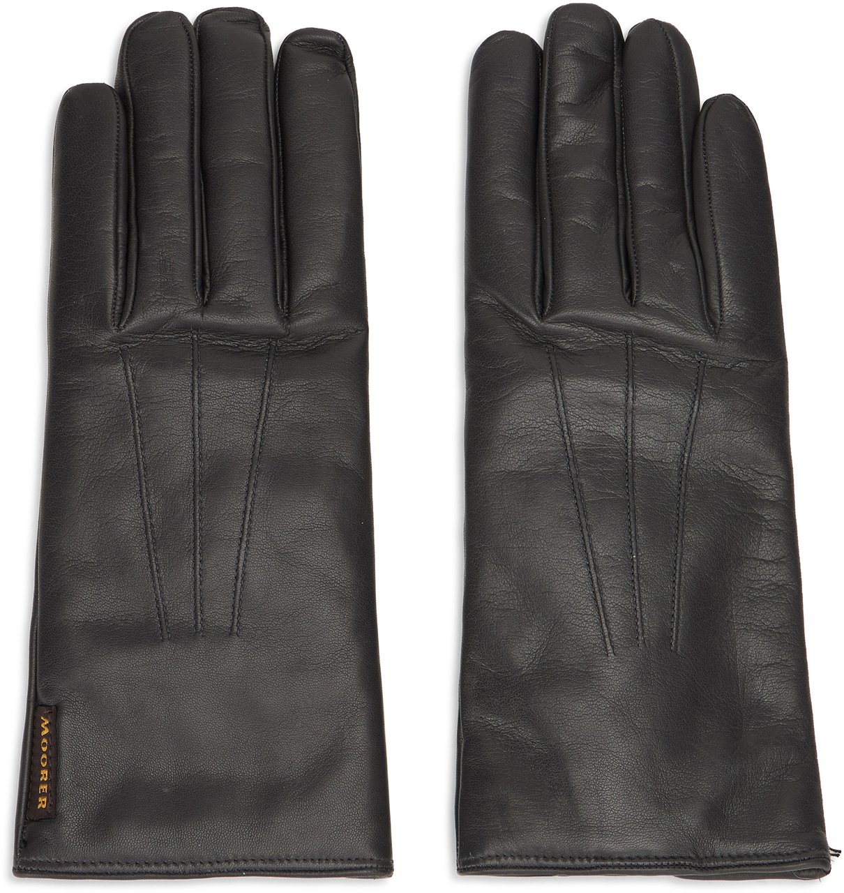 Moorer Black leather gloves Grijs
