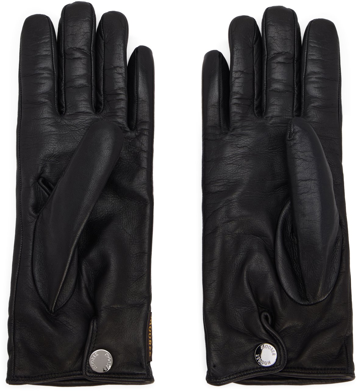 Moorer Elegant and soft black leather gloves. Zwart