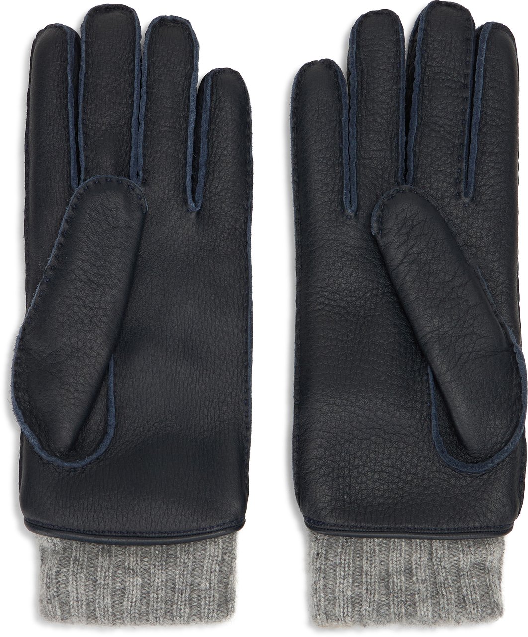 Moorer Leather gloves with mesh inserts Blauw