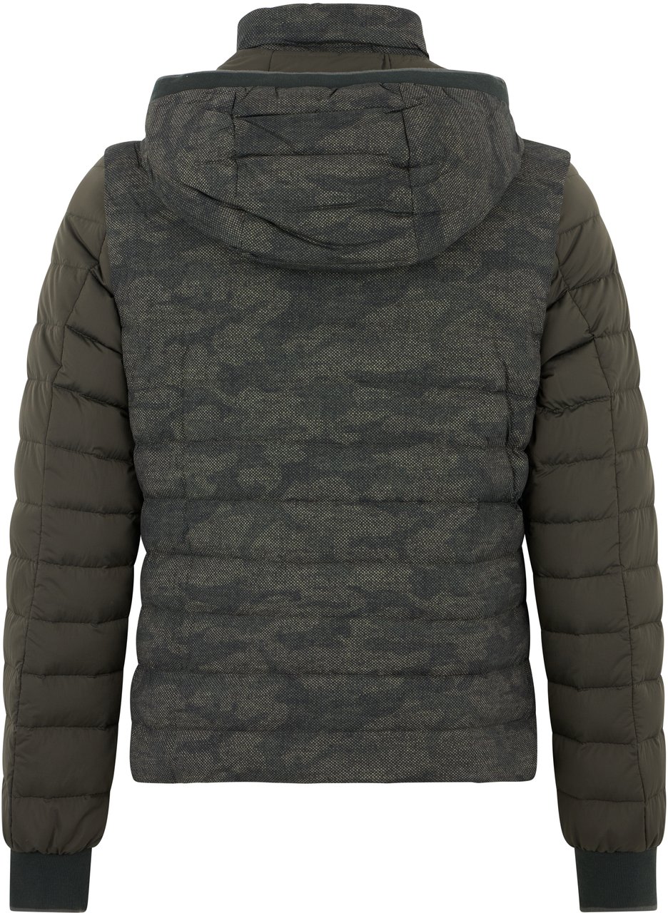 Moorer Green padded jacket with zip and hood Groen
