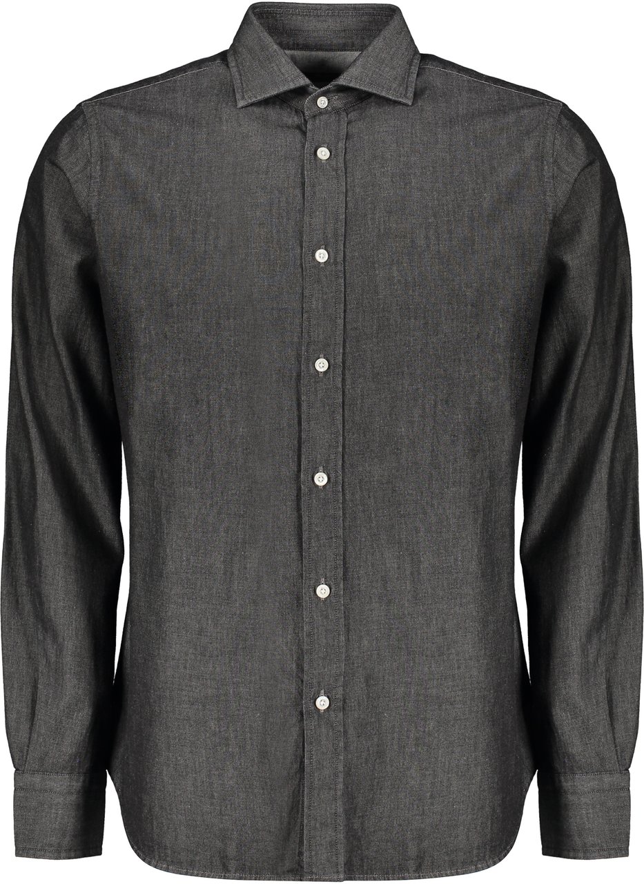 Moorer Denim shirt Zwart