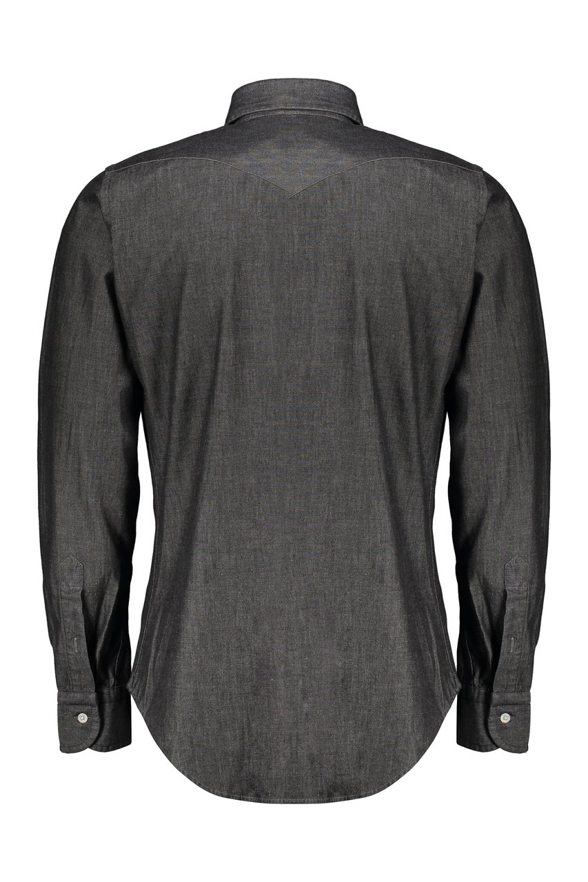 Moorer Denim shirt Zwart