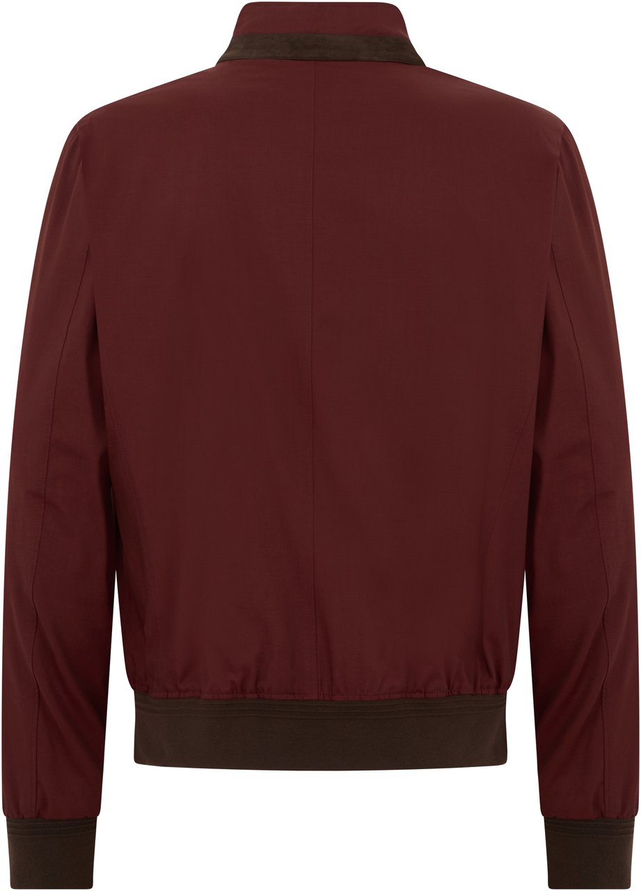 Moorer Lightweight bordeaux jacket for men with zip closure Rood