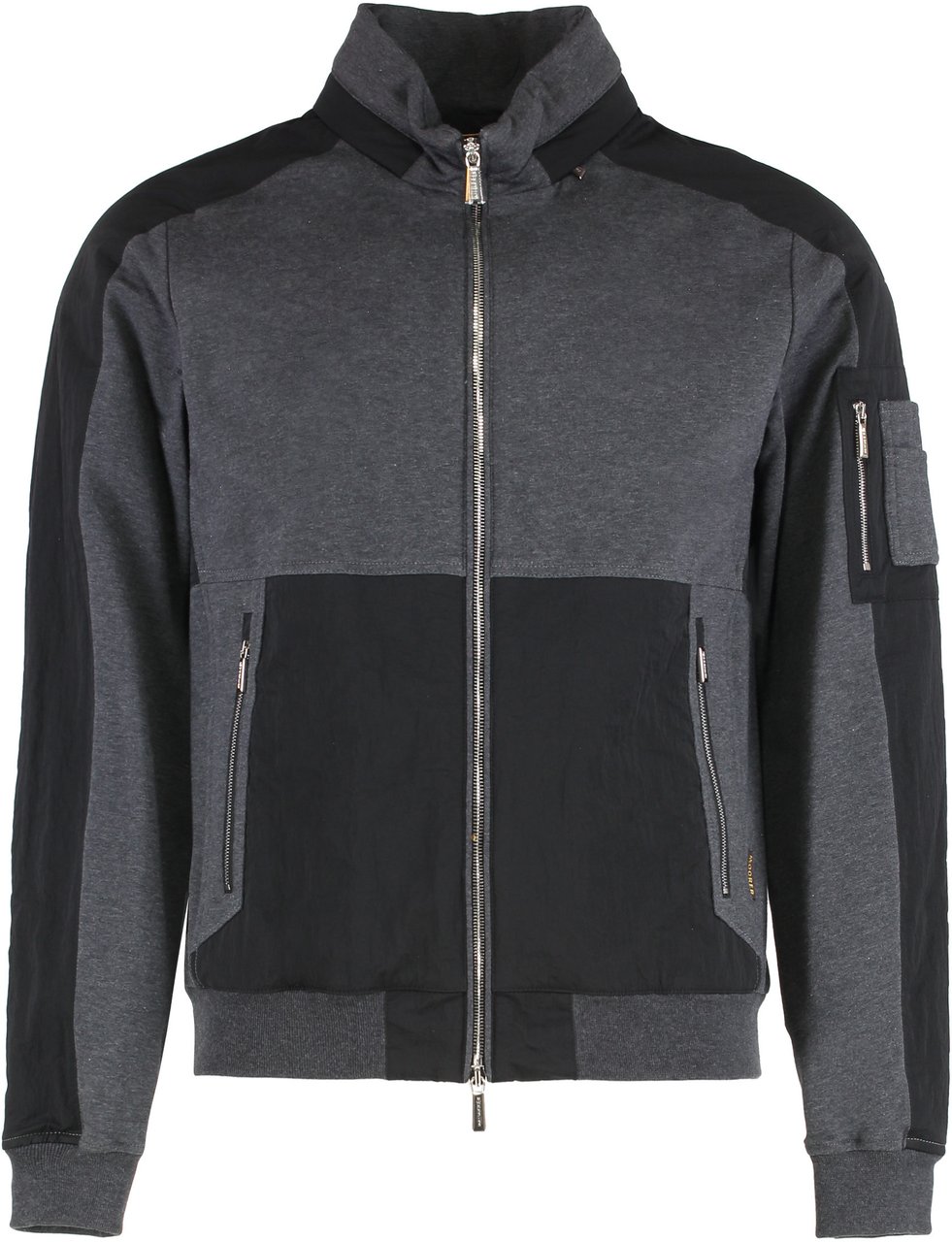 Moorer Hoodie with zipper in cotton Grijs