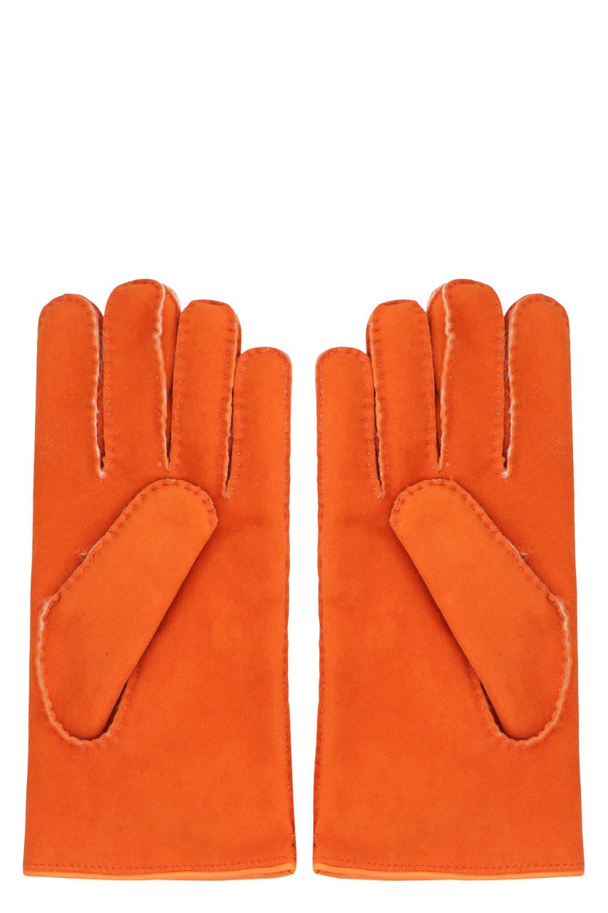 Moorer Hideko leather gloves Oranje