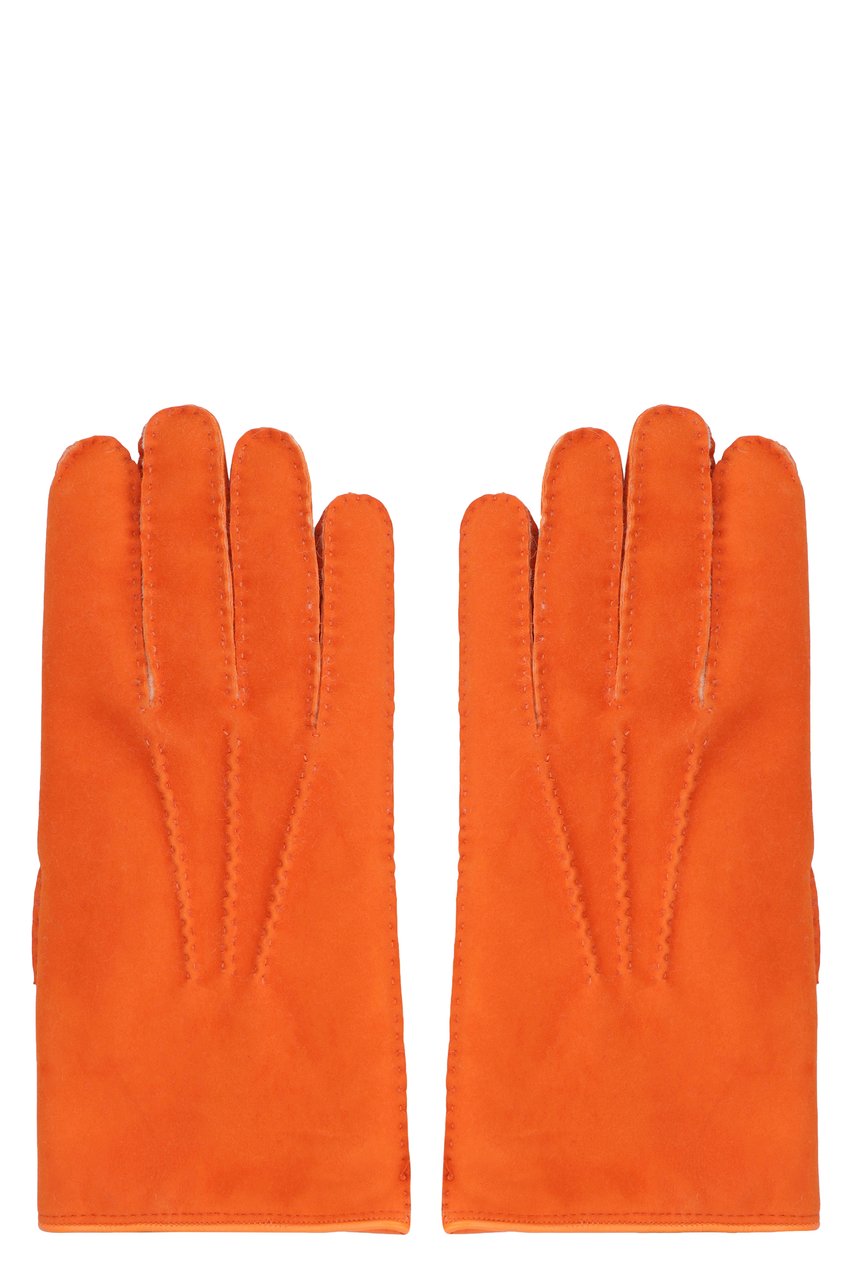 Moorer Hideko leather gloves Oranje