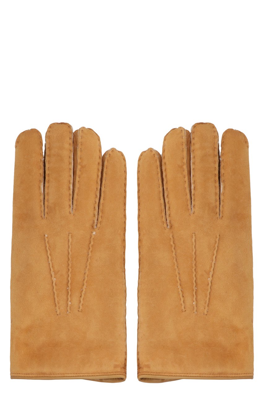 Moorer Hideko leather gloves Beige