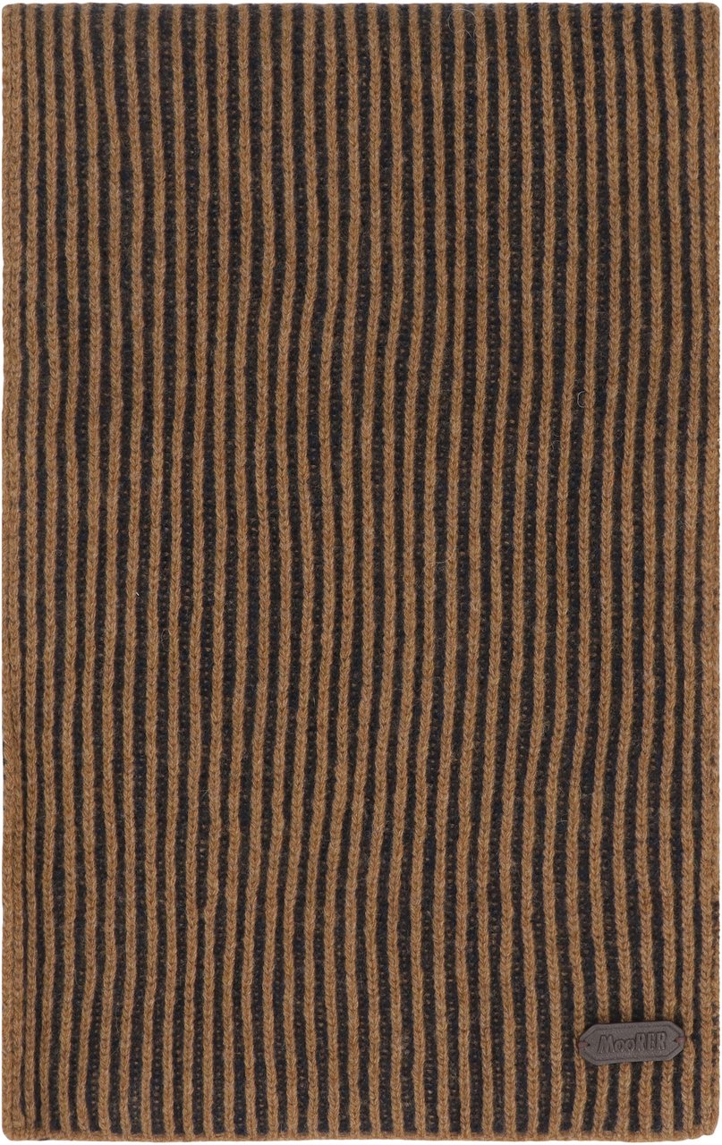 Moorer Hobart wool and cashemre scarf Bruin
