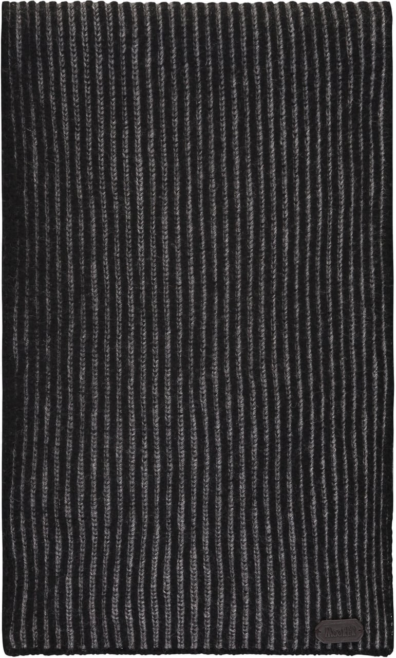 Moorer Ribbed knit scarf Zwart