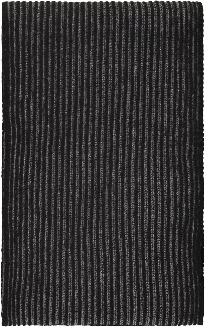 Moorer Ribbed knit scarf Zwart
