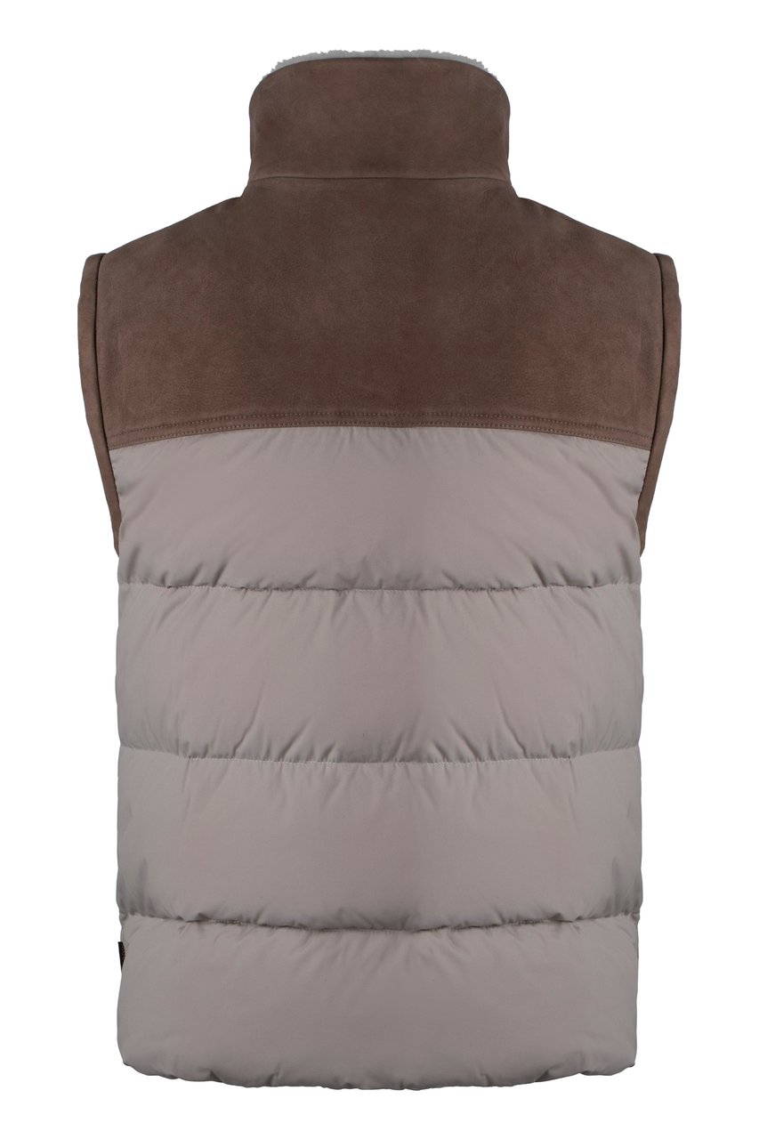 Moorer Imer full zip down vest Neutraal