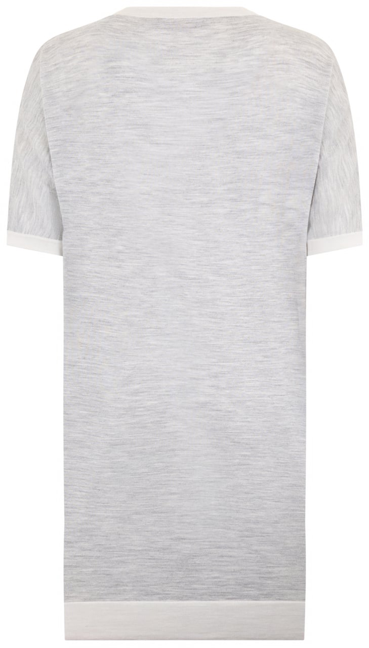 Moorer T-shirt style dress in light gray cotton with versatile design. Wit