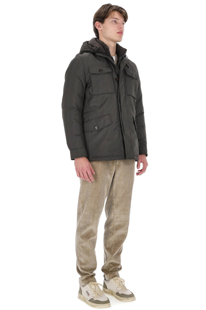 Moorer Isac-Wk Model Nylon Down-Padded Sahariana Grijs