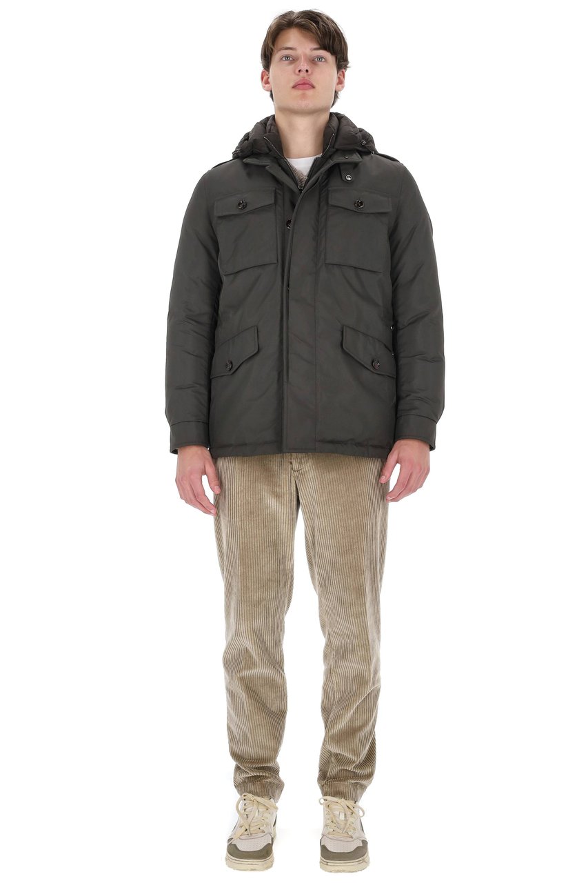 Moorer Isac-Wk Model Nylon Down-Padded Sahariana Grijs