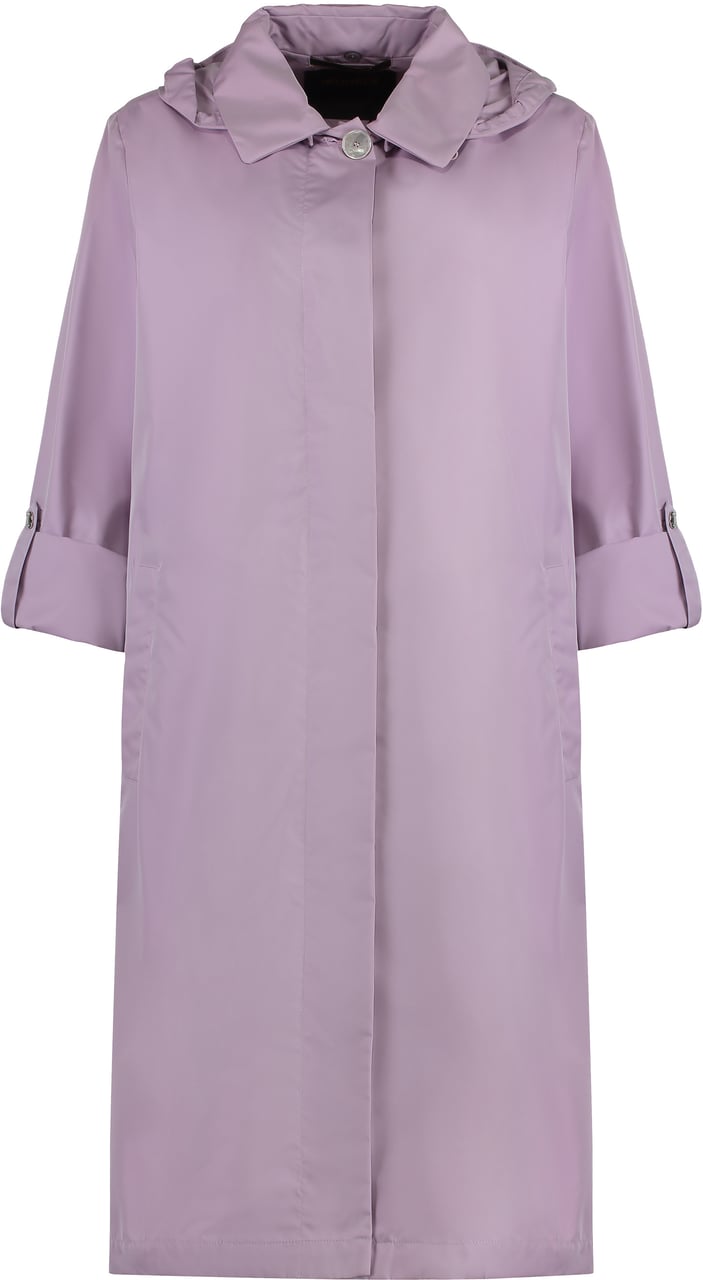 Moorer Isadora techno fabric trench coat Paars