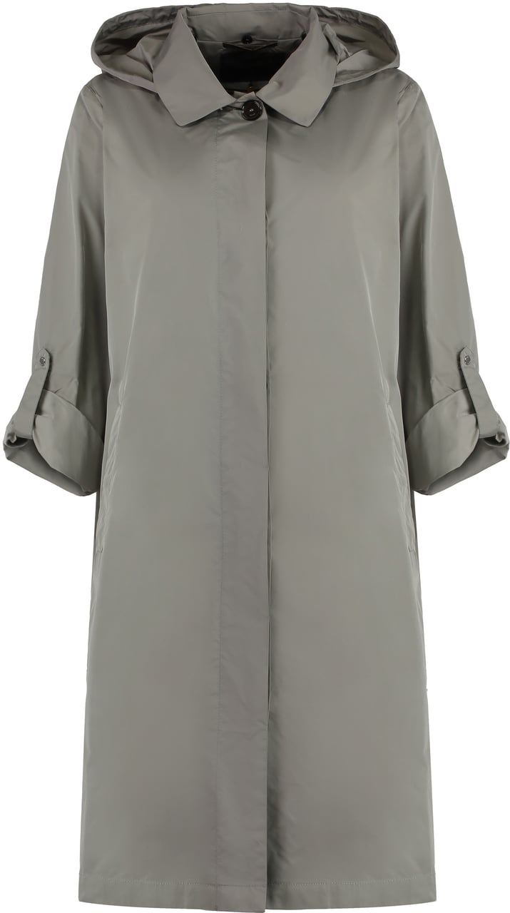 Moorer Isadora techno fabric trench coat Neutraal