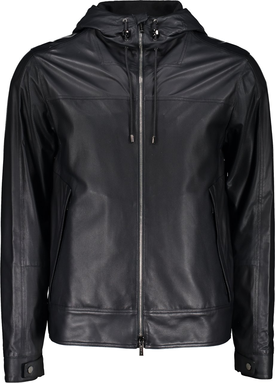 Moorer Leather jacket Blauw