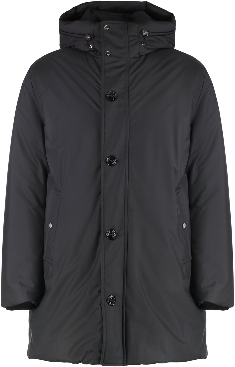 Moorer Iury hooded parka Zwart