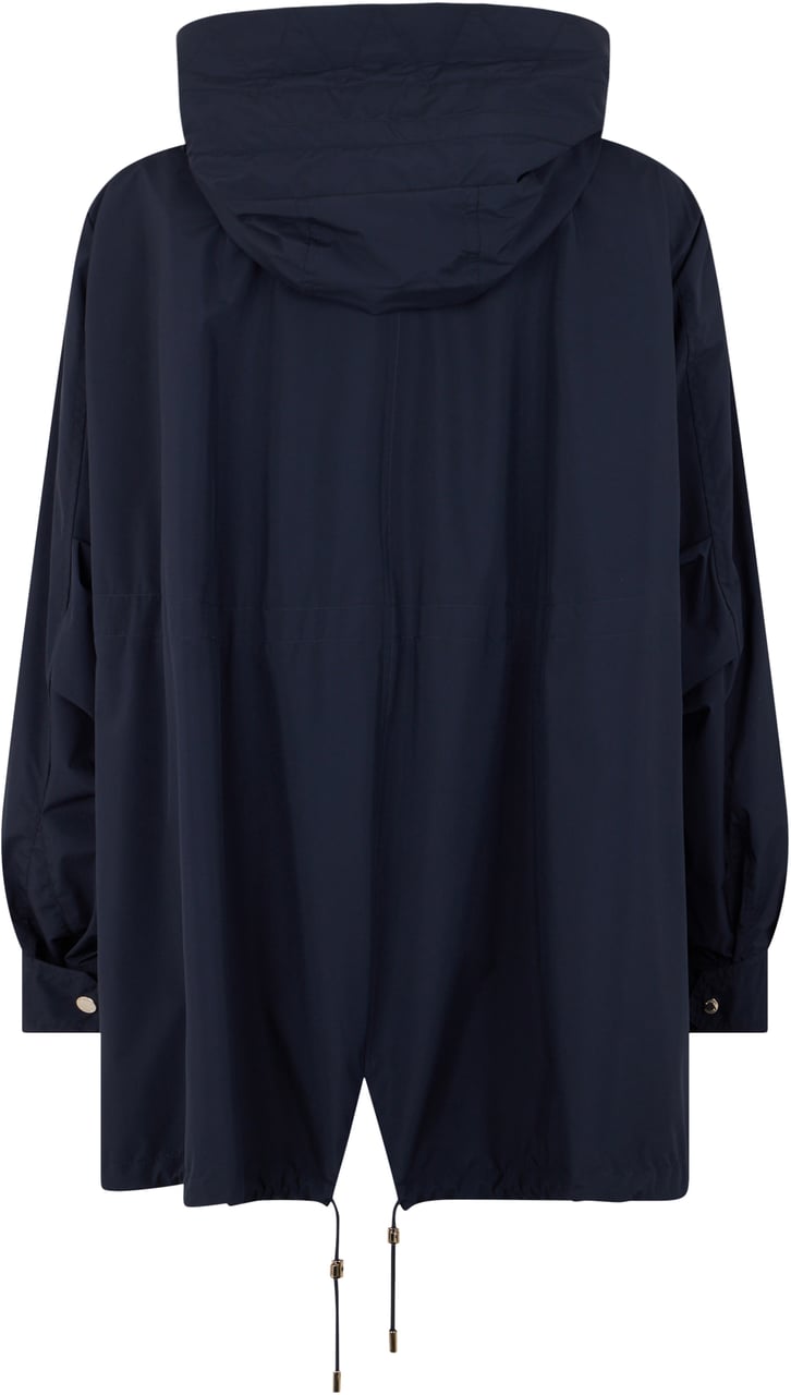Moorer Technical coat with dark blue hood Blauw