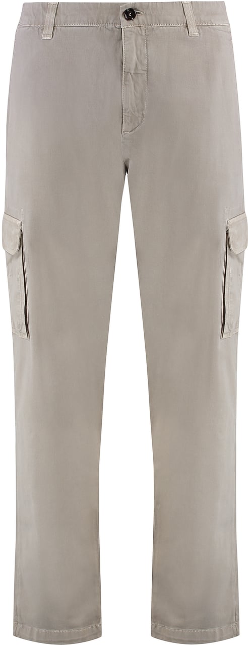 Moorer Jerald cotton-twill trousers Neutraal
