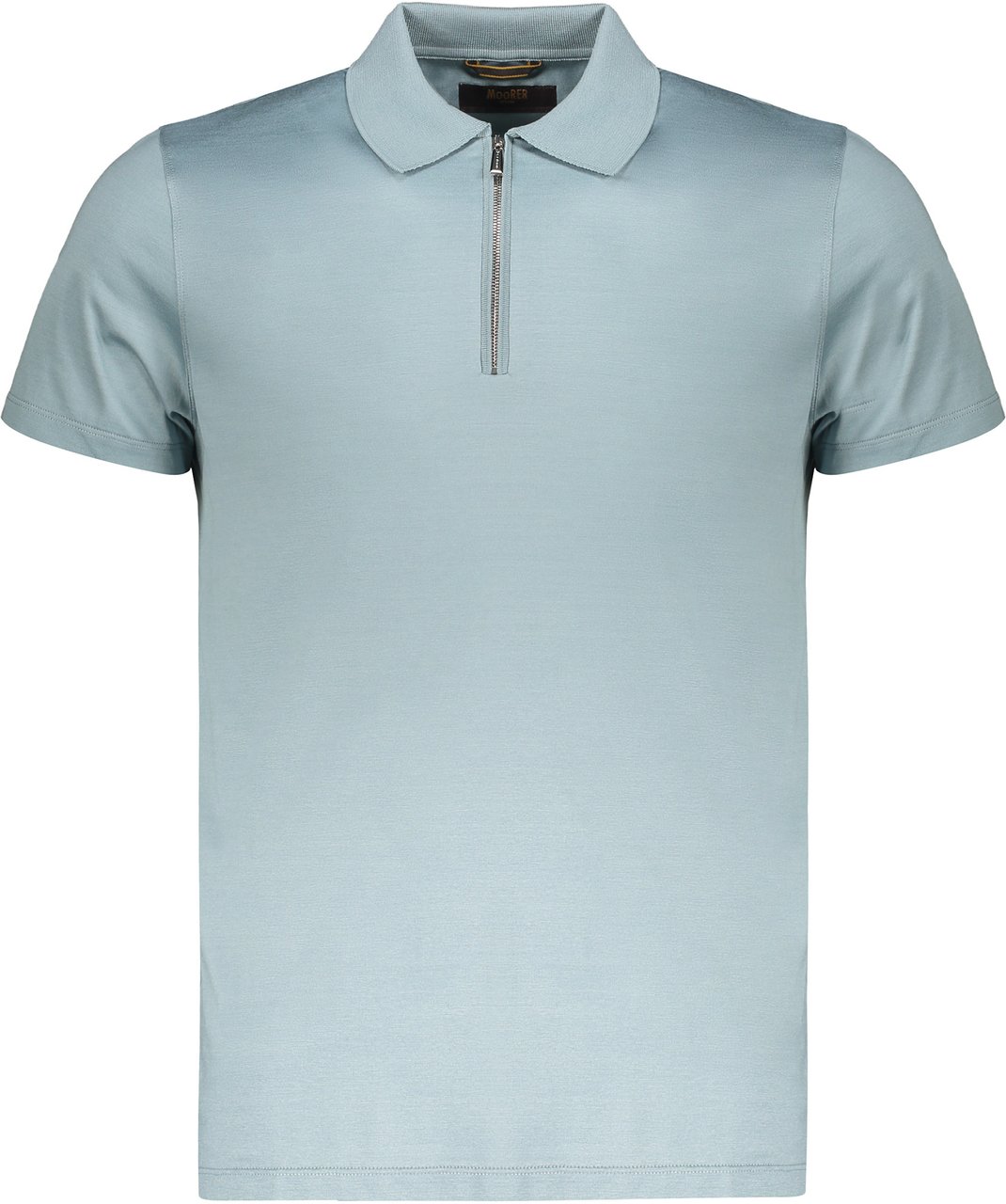 Moorer Short sleeve cotton polo shirt Blauw