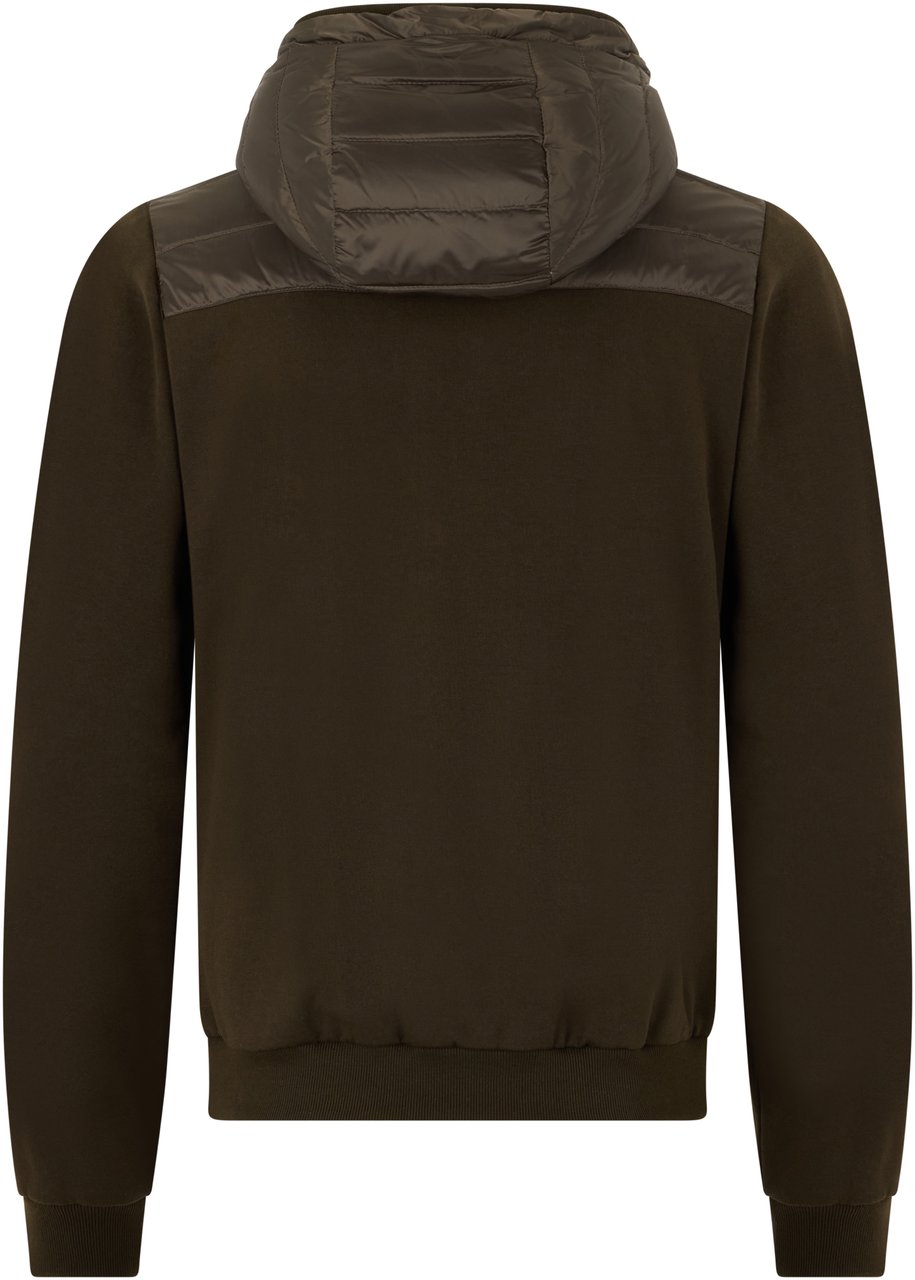 Moorer Brown dark elegant padded jacket with hood Groen