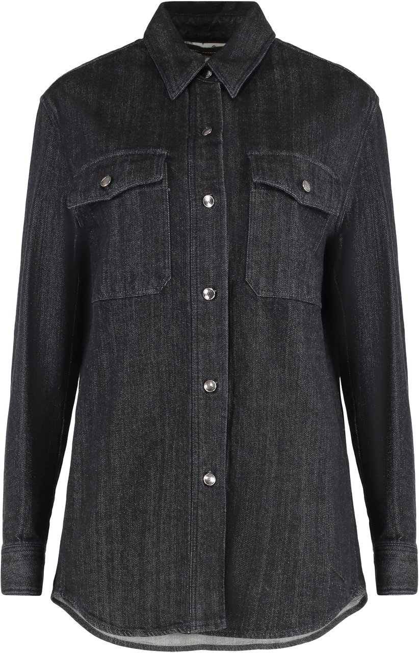 Moorer Joselyn denim shirt Zwart