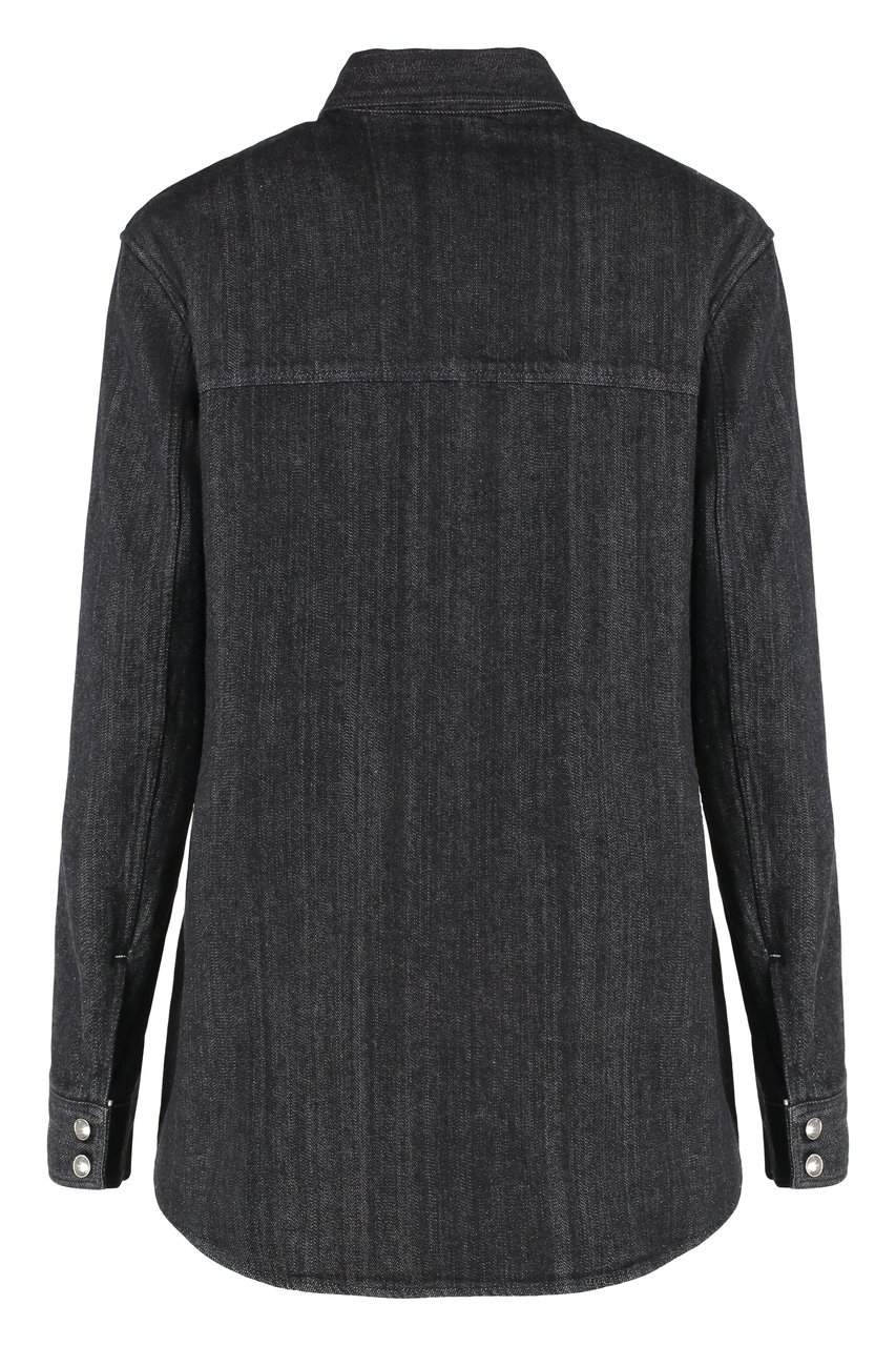 Moorer Joselyn denim shirt Zwart