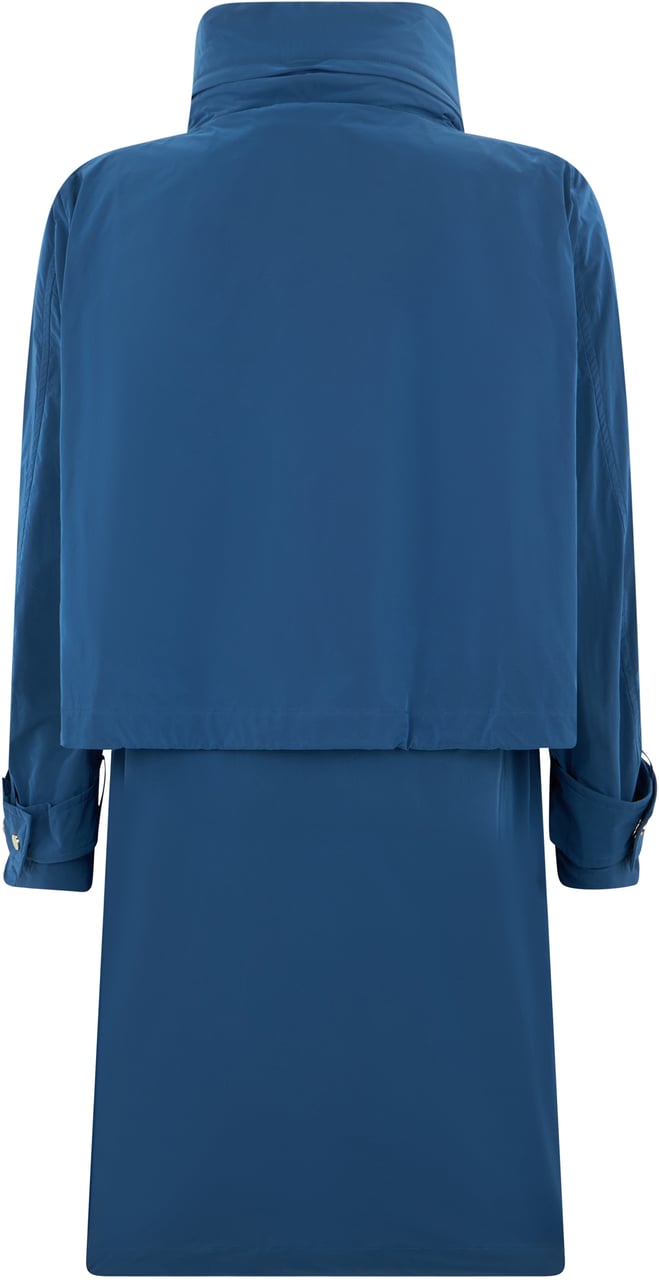 Moorer Modern blue jacket with high collar Blauw