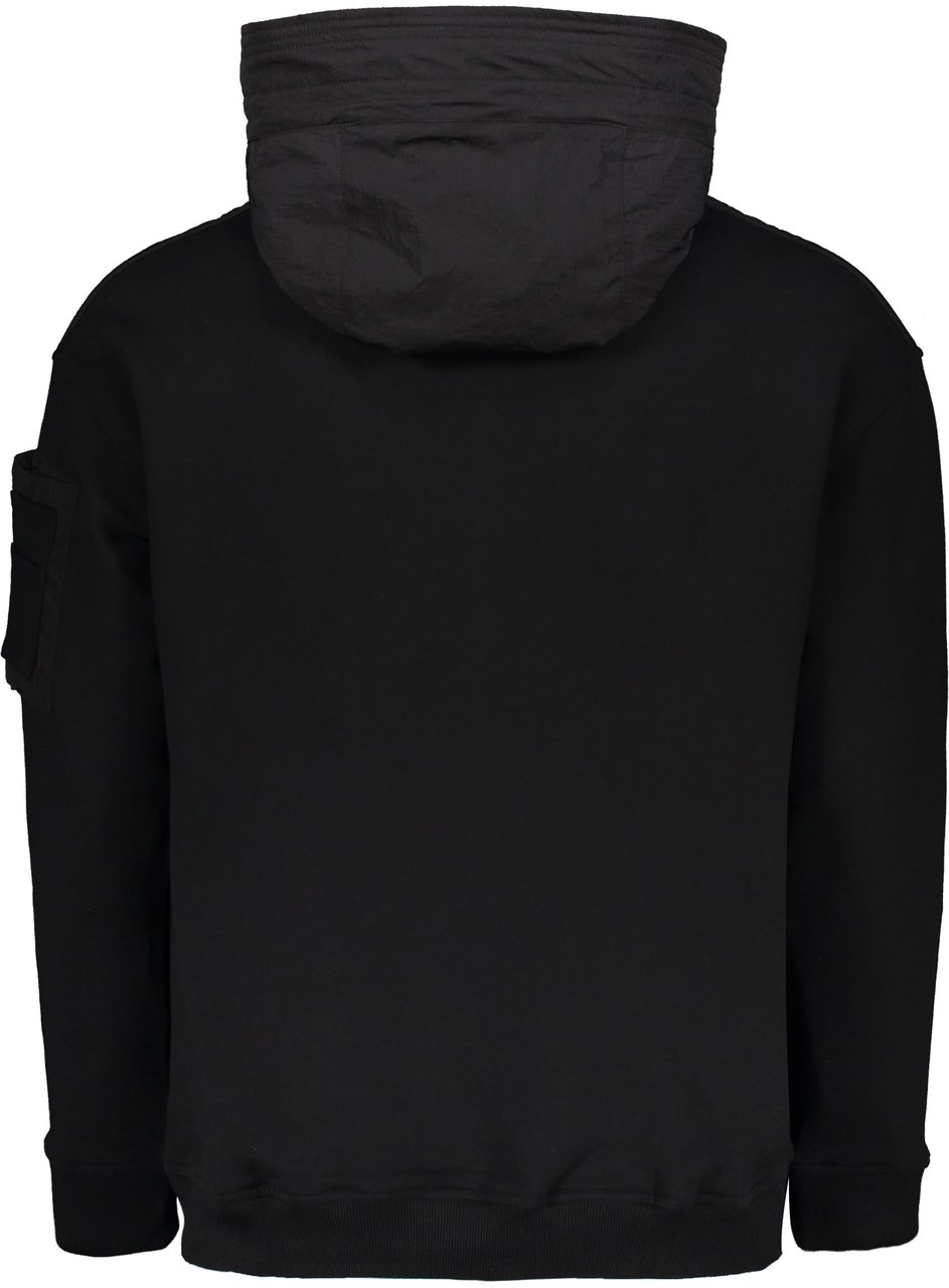 Moorer Black half-zip sweatshirt, modern minimalist design Zwart