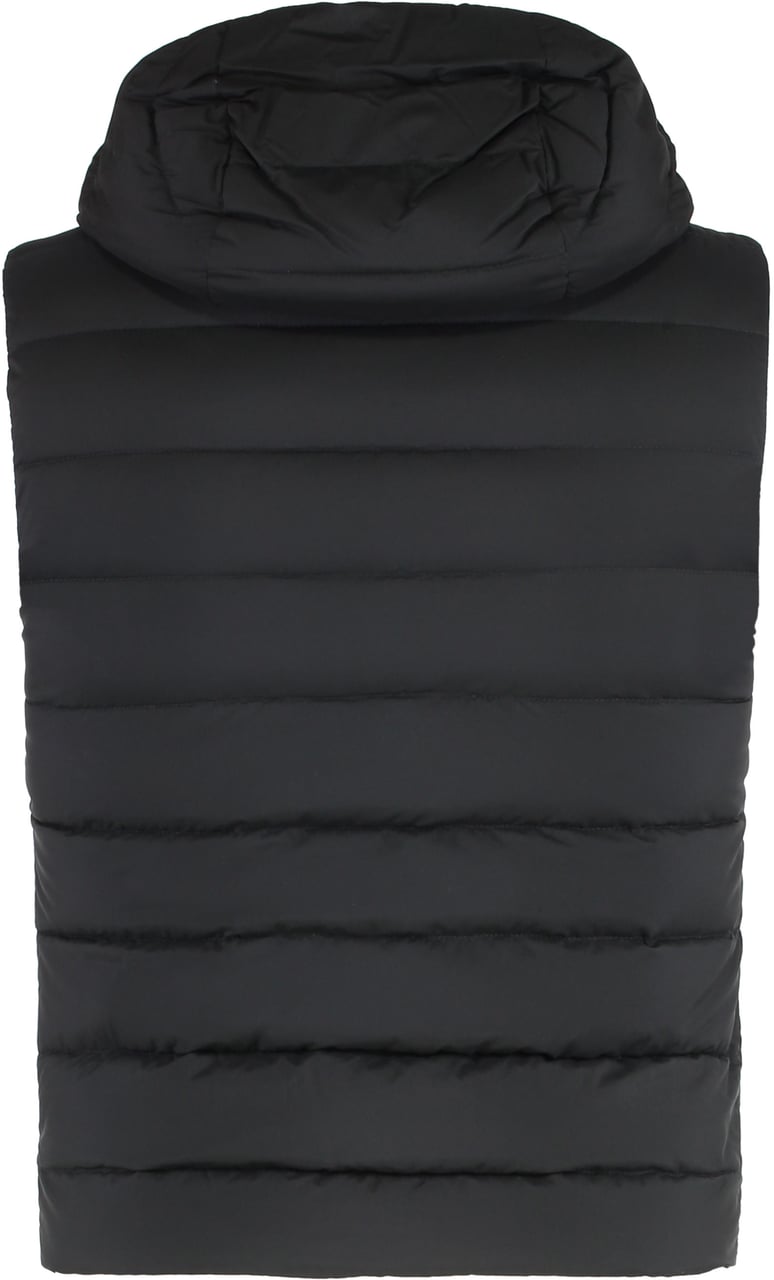 Moorer Padded gilet with hood Zwart
