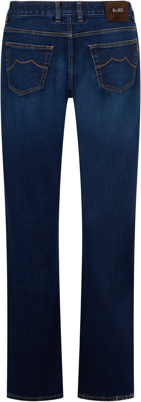 Moorer Dark blue versatile jeans. Blauw