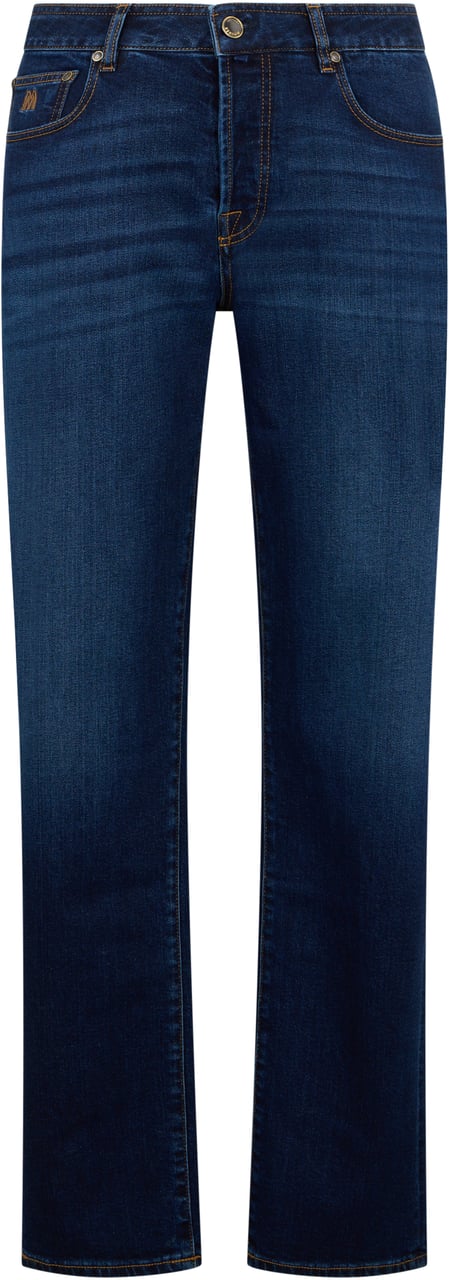 Moorer Dark blue versatile jeans. Blauw