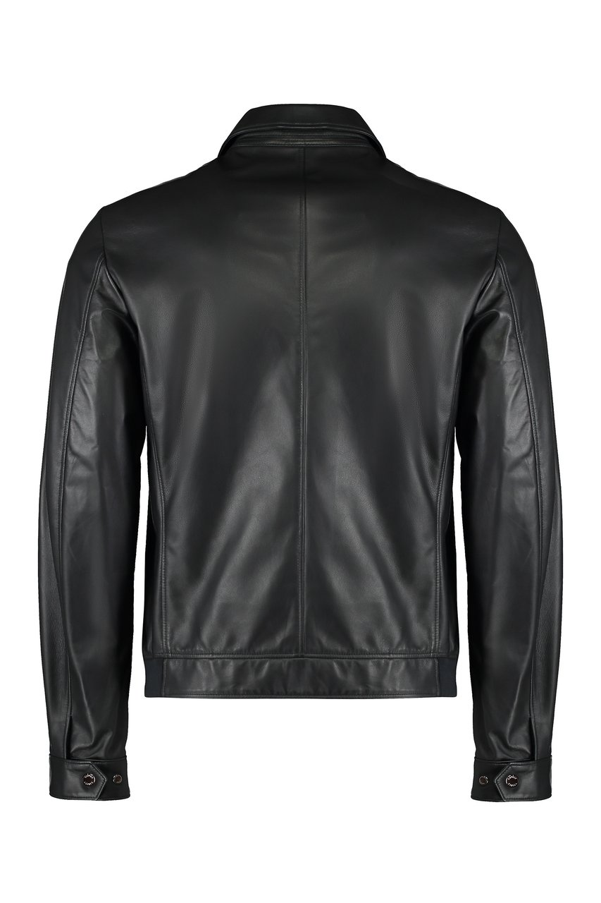 Moorer Landini leather jacket Zwart