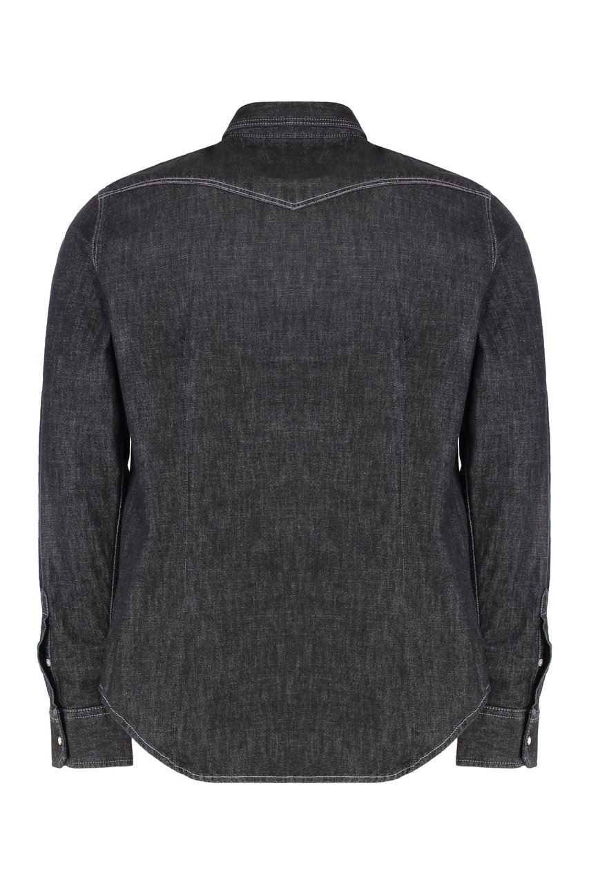 Moorer Larrie denim shirt Grijs