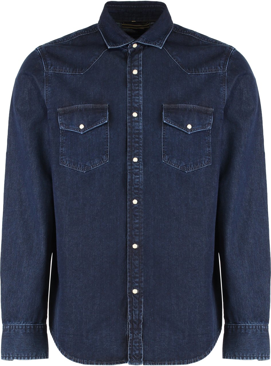 Moorer Larrie denim shirt Lichtblauw